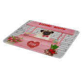 Pug Dog Valentijnsdag Kissing Booth Snijplank (Hoek)