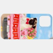 Pug Dog Valentijnsdag Truck Hearts Case-Mate iPhone Case (Achterkant (horizontaal))