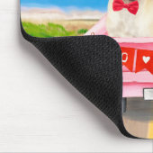 Pug Dog Valentijnsdag Truck Hearts Muismat (Hoek)