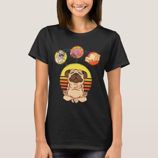 Pug Dog-varkensbrood met brood T-shirt (Voorkant)