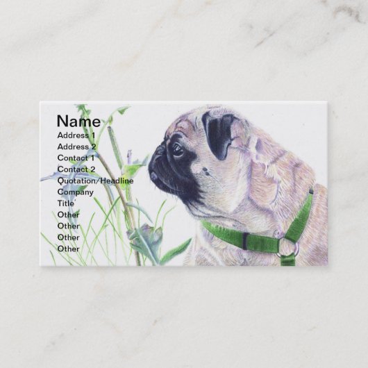 Pug Dog Visitekaartjes (Voorkant)