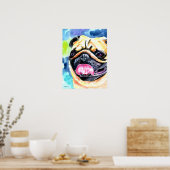 Pug Dog Wall afdrukken Poster (Keuken)