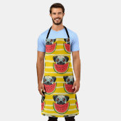 Pug Dog Watermeloen: Zomer Naadloos. Schort (Gedragen)