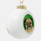 Pug Dog Waterverf Kunstportret Keramische Bal Ornament (Links)