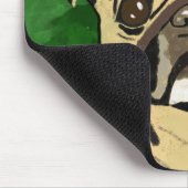 Pug Dog Waterverf Kunstportret Muismat (Hoek)