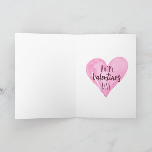 Pug Dog Waterverf Valentijnse Dog Holiday Card Feestdagen Kaart (Binnen)