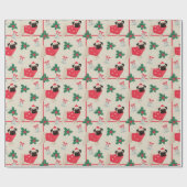 Pug Dog Wearing Sweater & Kerstkerstkerstkerstkers Cadeaupapier (Vlak)