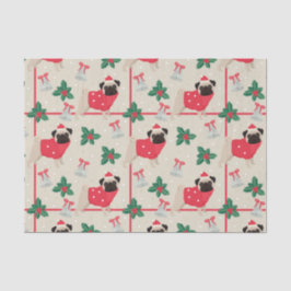 Pug Dog Wearing Sweater & Kerstkerstkerstkerstkers Tissuepapier