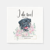 Pug Dog Wedding Cocktail Napkins Servet (Voorkant)