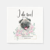 Pug Dog Wedding Cocktail Napkins Servet (Voorkant)