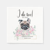 Pug Dog Wedding Cocktail Napkins Servet (Voorkant)
