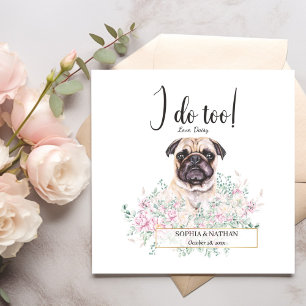 Pug Dog Wedding Cocktail Napkins Servet