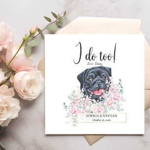 Pug Dog Wedding Cocktail Napkins Servet