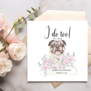Pug Dog Wedding Cocktail Napkins Servet