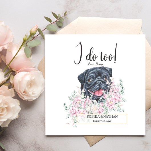 Pug Dog Wedding Cocktail Napkins Servet