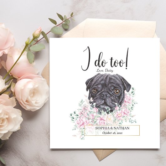 Pug Dog Wedding Cocktail Napkins Servet
