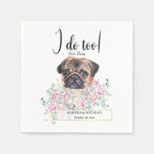 Pug Dog Wedding Cocktail Napkins Servet (Voorkant)