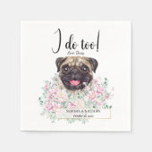 Pug Dog Wedding Cocktail Napkins Servet (Voorkant)