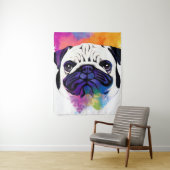 Pug Dog Wild Natuur Dierlijke Kleuren Kunst Schild Wandkleed (In situ)