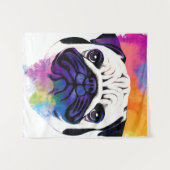 Pug Dog Wild Natuur Dierlijke Kleuren Kunst Schild Wandkleed (Voorkant (horizontaal))