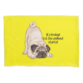 Pug dog - yellow children kussensloop (Voorkant)