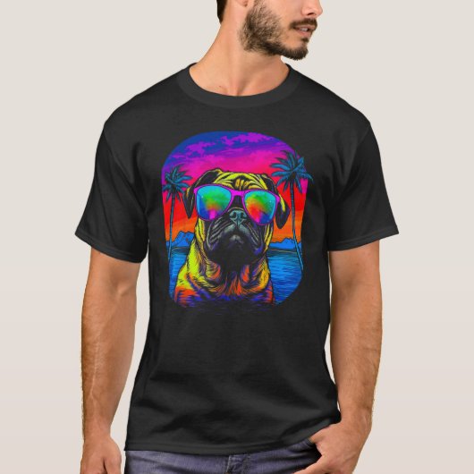 Pug Dog Zonnebril T-shirt (Voorkant)