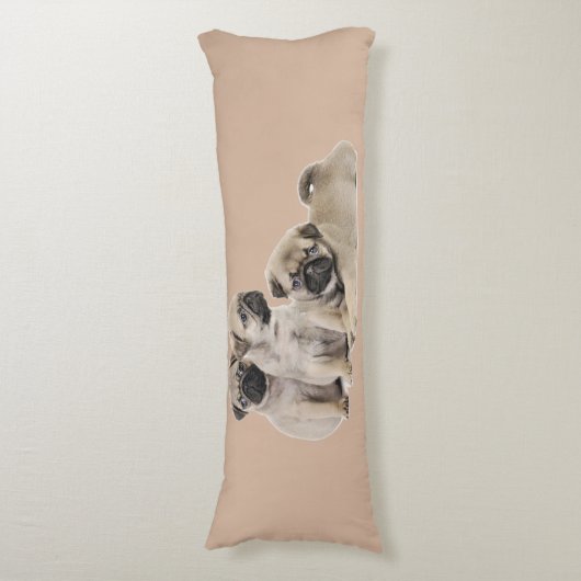 Pug Dogs Body Pillow Lichaamskussen (Voorkant Verticaal)