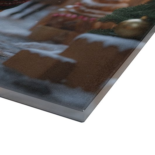 Pug Dogs Christmas Snow Holiday Snijplank (Hoek)