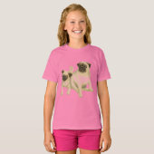 Pug Dogs Girls Baby Doll T-Shirt (Voorkant volledig)