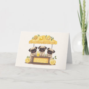 Pug Dogs Lemonade Stand Kaart