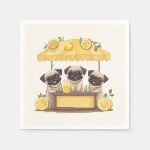 Pug Dogs Lemonade Stand Servet