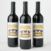 Pug Dogs Lemonade Stand Wijn Etiket (Flessen)