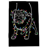Pug Dogs Tree Christmas Sweater Xmas Pet Animal  Medium Cadeauzakje (Voorkant)