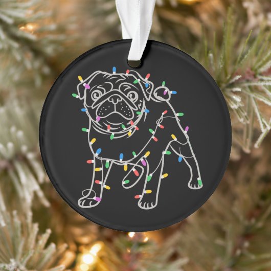 Pug Dogs Tree Christmas Sweater Xmas Pet Animal Ornament (Boom)