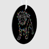 Pug Dogs Tree Christmas Sweater Xmas Pet Animal Ornament (voorkant)