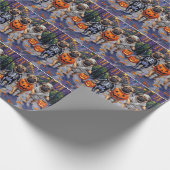 Pug Dogs Trick-or-Treating in Halloween kostuums Cadeaupapier (Hoek)