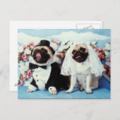 Pug Dogs Wedding Briefkaart (Voorkant / Achterkant)