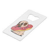 pug donut creditkaart flessenopener (Achterkant Gekanteld)