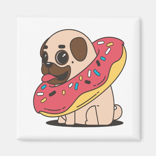 pug donut magneet (Voorkant)