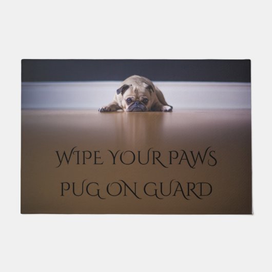 Pug doormat. Veeg je poten af. Deurmat (Voorkant)