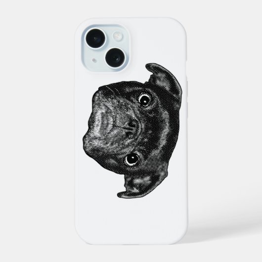 Pug Dot Festive Hoes iPhone 15 Case (Achterkant)
