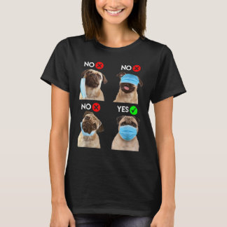 Pug Draag het Hondenliefhebber van het Masker van  T-shirt