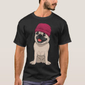 Pug Dragen Beanie Schattige Cool Dog Knit Pet Pet  T-shirt (Voorkant)