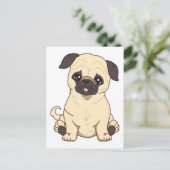 Pug Drawing by Pablo Fernandez Limited Edition Briefkaart (Staand voorkant)