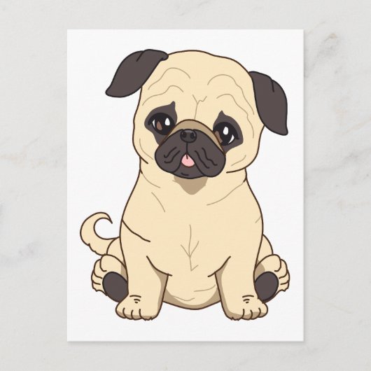 Pug Drawing by Pablo Fernandez Limited Edition Briefkaart (Voorkant)