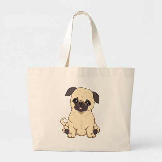 Pug Drawing by Pablo Fernandez Limited Edition Grote Tote Bag (Voorkant)