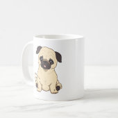 Pug Drawing by Pablo Fernandez Limited Edition Koffiemok (Voorkant links)