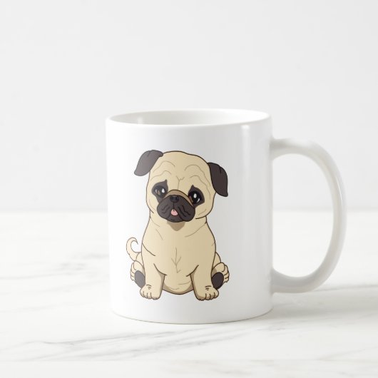 Pug Drawing by Pablo Fernandez Limited Edition Koffiemok (Rechts)