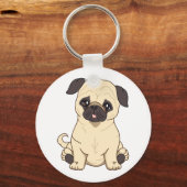 Pug Drawing by Pablo Fernandez Limited Edition Sleutelhanger (Voorkant)