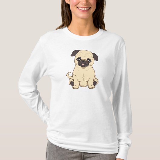 Pug Drawing by Pablo Fernandez Limited Edition T-shirt (Voorkant)
